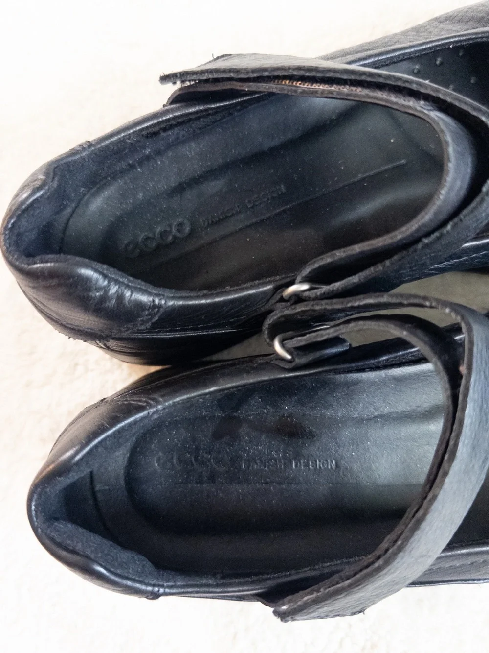 ECCO Black Leather Mary Jane Shoes Women’s Size 37 US 6.5/7 Comfort Flats